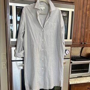 HAVEN WELL WITHIN 100% COTTON SHIRTDRESS BUTTON DOWN STRIPED COLLARED SIZE MED